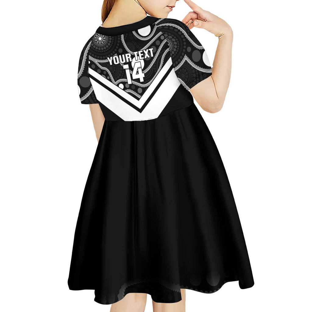 Souths Rugby Custom Kid Short Sleeve Dress Go Magpies Mascot Aboriginal Art - Aussie Hoodie