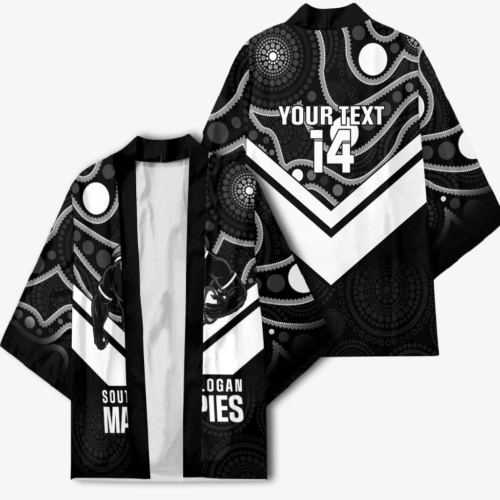 Souths Rugby Custom Kimono Go Magpies Mascot Aboriginal Art - Aussie Hoodie
