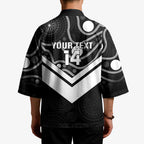 Souths Rugby Custom Kimono Go Magpies Mascot Aboriginal Art - Aussie Hoodie