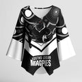 Souths Rugby Custom Kimono Sleeve Blouse Go Magpies Mascot Aboriginal Art - Aussie Hoodie