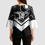 Souths Rugby Custom Kimono Sleeve Blouse Go Magpies Mascot Aboriginal Art - Aussie Hoodie