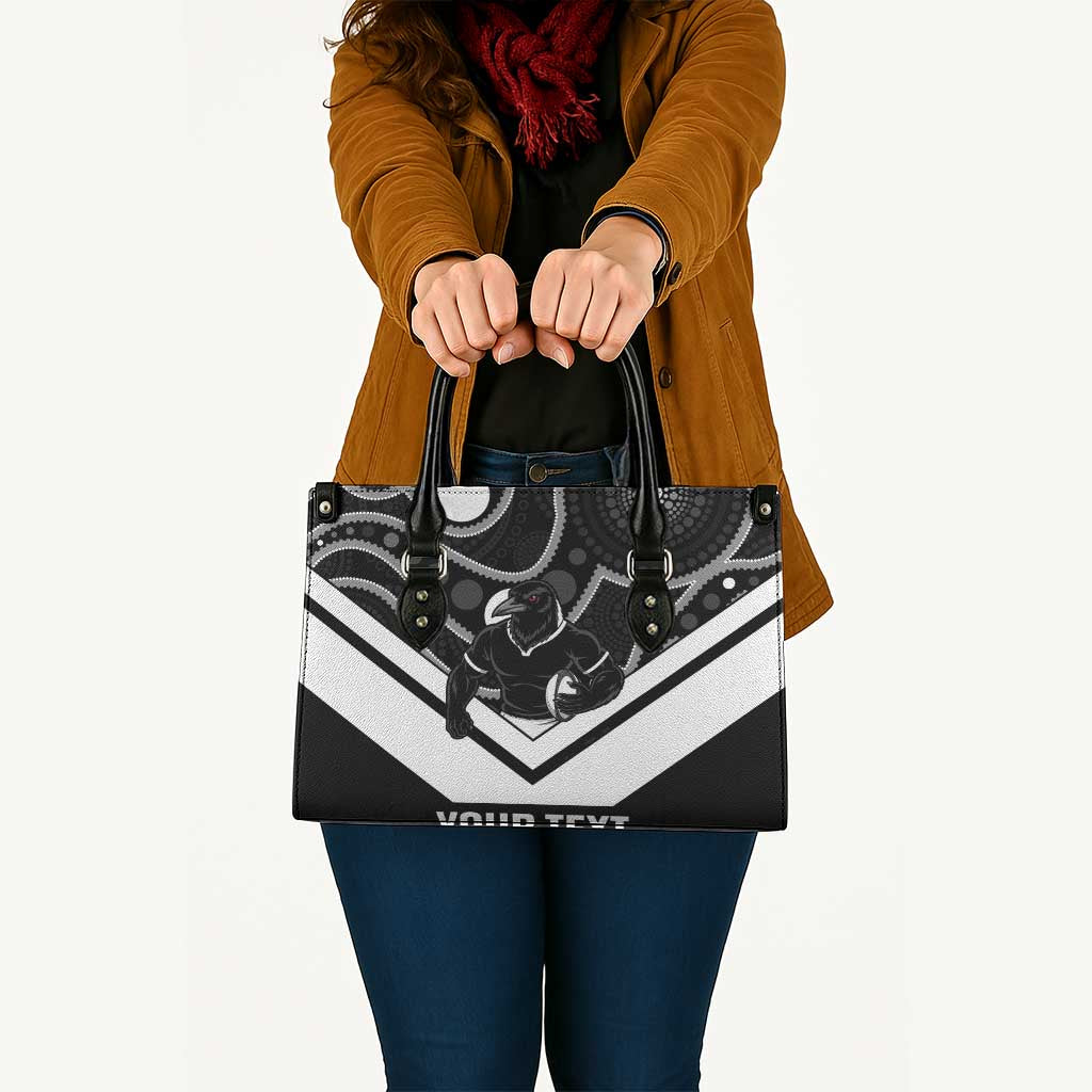 Souths Rugby Custom Leather Bag Go Magpies Mascot Aboriginal Art - Aussie Hoodie