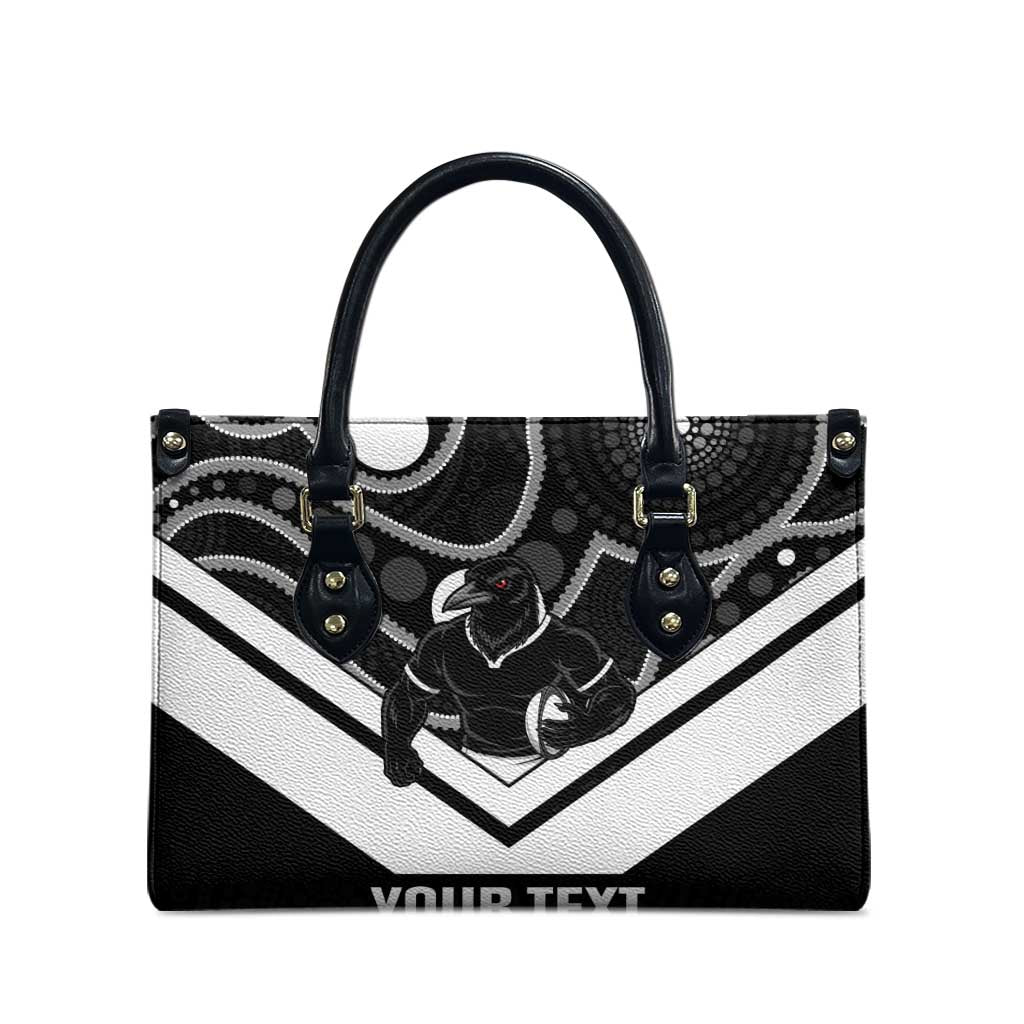 Souths Rugby Custom Leather Bag Go Magpies Mascot Aboriginal Art - Aussie Hoodie