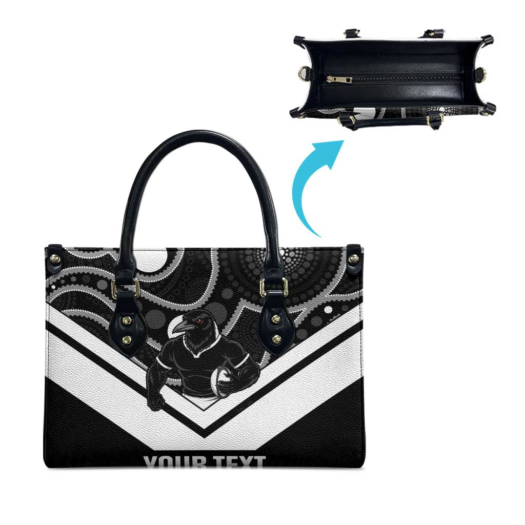 Souths Rugby Custom Leather Bag Go Magpies Mascot Aboriginal Art - Aussie Hoodie