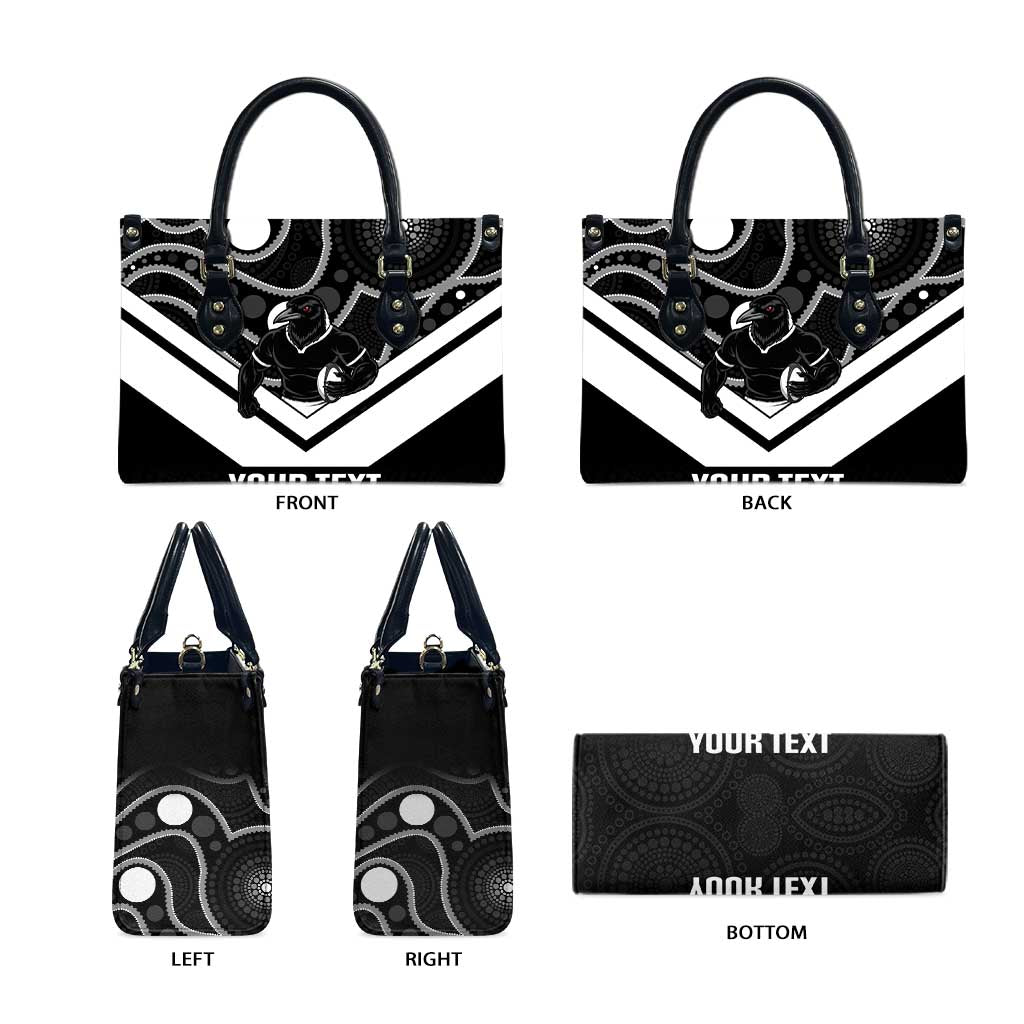 Souths Rugby Custom Leather Bag Go Magpies Mascot Aboriginal Art - Aussie Hoodie