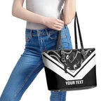 Souths Rugby Custom Leather Tote Bag Go Magpies Mascot Aboriginal Art - Aussie Hoodie