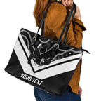Souths Rugby Custom Leather Tote Bag Go Magpies Mascot Aboriginal Art - Aussie Hoodie