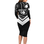 Souths Rugby Custom Long Sleeve Bodycon Dress Go Magpies Mascot Aboriginal Art - Aussie Hoodie