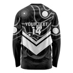 Souths Rugby Custom Long Sleeve Shirt Go Magpies Mascot Aboriginal Art - Aussie Hoodie