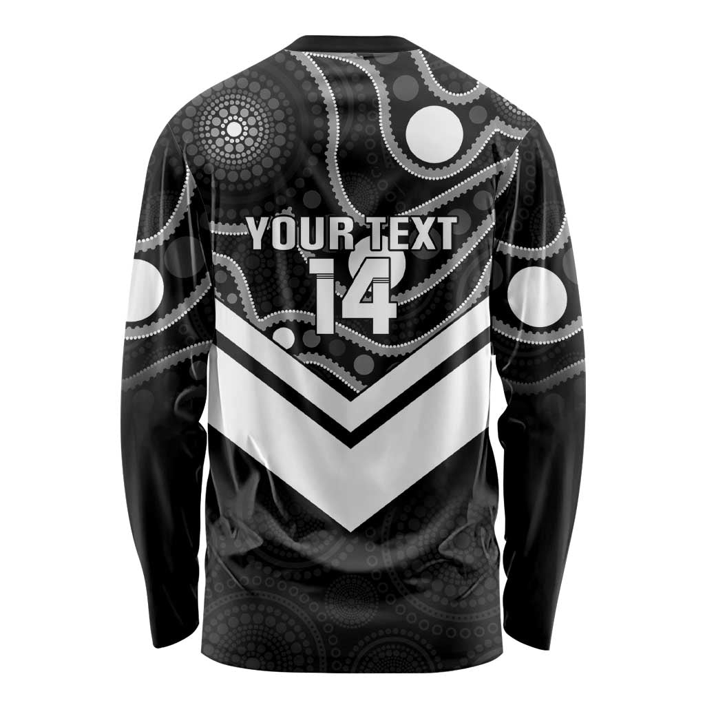 Souths Rugby Custom Long Sleeve Shirt Go Magpies Mascot Aboriginal Art - Aussie Hoodie