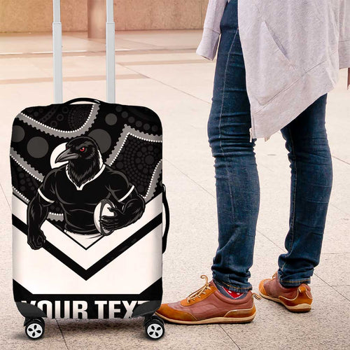 Souths Rugby Custom Luggage Cover Go Magpies Mascot Aboriginal Art - Aussie Hoodie