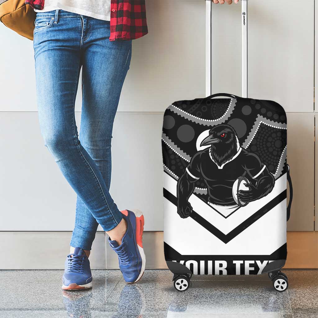 Souths Rugby Custom Luggage Cover Go Magpies Mascot Aboriginal Art - Aussie Hoodie