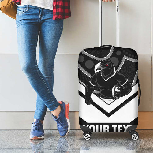 Souths Rugby Custom Luggage Cover Go Magpies Mascot Aboriginal Art - Aussie Hoodie