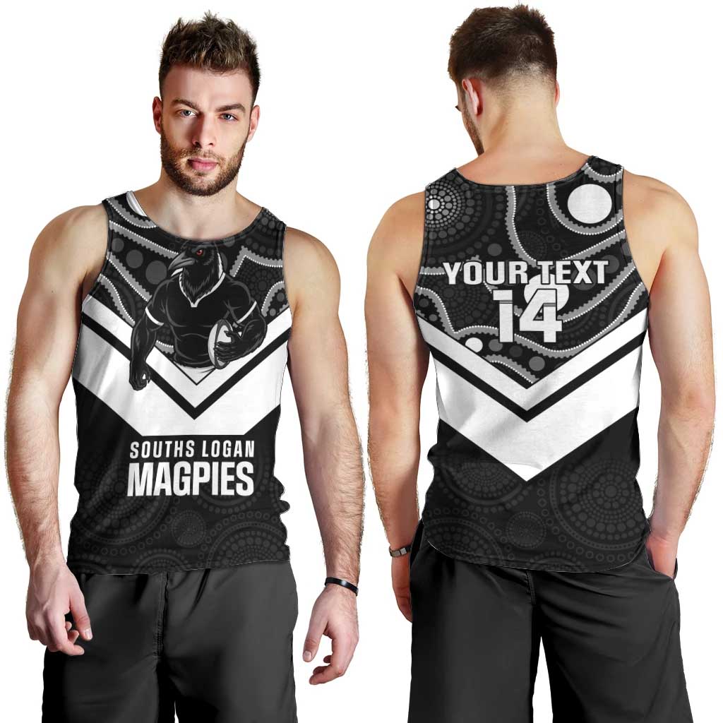 Souths Rugby Custom Men Tank Top Go Magpies Mascot Aboriginal Art - Aussie Hoodie