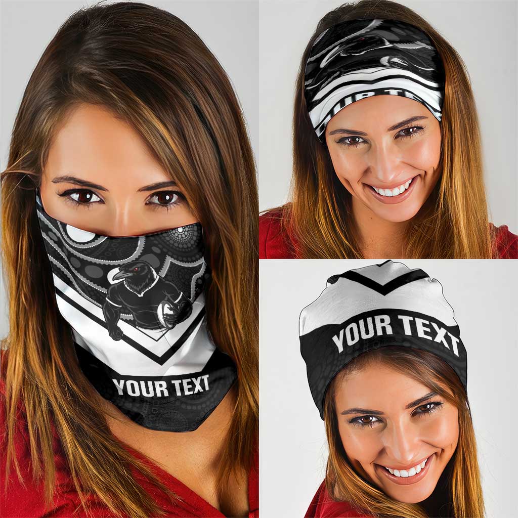 Souths Rugby Custom Neck Gaiter Go Magpies Mascot Aboriginal Art - Aussie Hoodie