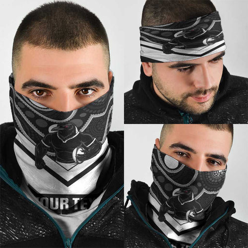 Souths Rugby Custom Neck Gaiter Go Magpies Mascot Aboriginal Art - Aussie Hoodie