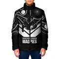 Souths Rugby Custom Padded Jacket Go Magpies Mascot Aboriginal Art - Aussie Hoodie