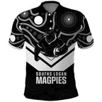 Souths Rugby Custom Polo Shirt Go Magpies Mascot Aboriginal Art - Aussie Hoodie