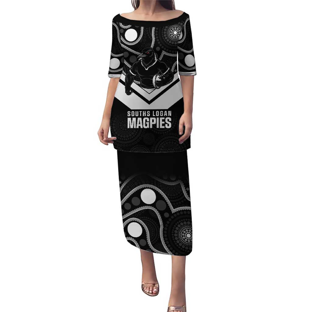 Souths Rugby Custom Puletasi Go Magpies Mascot Aboriginal Art - Aussie Hoodie