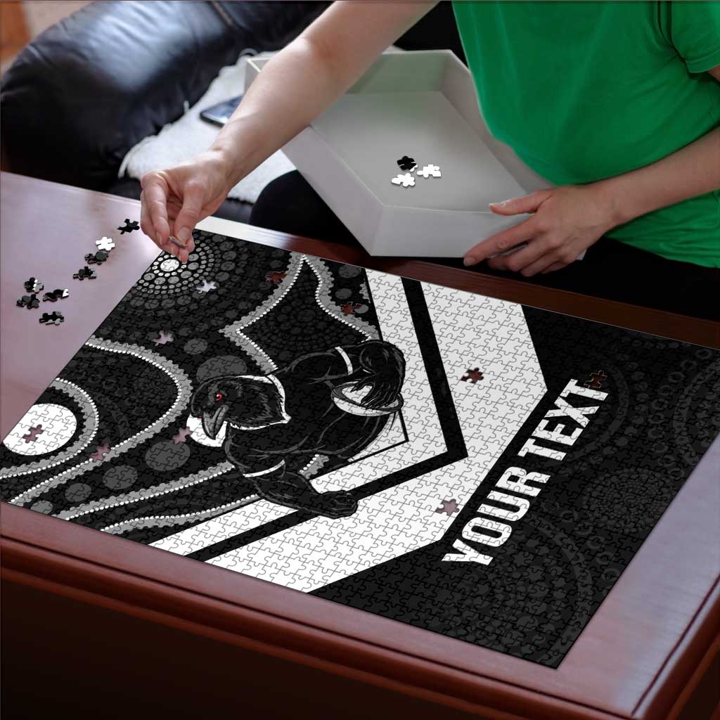 Souths Rugby Custom Puzzle Go Magpies Mascot Aboriginal Art - Aussie Hoodie