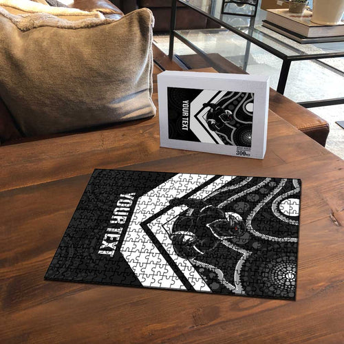 Souths Rugby Custom Puzzle Go Magpies Mascot Aboriginal Art - Aussie Hoodie