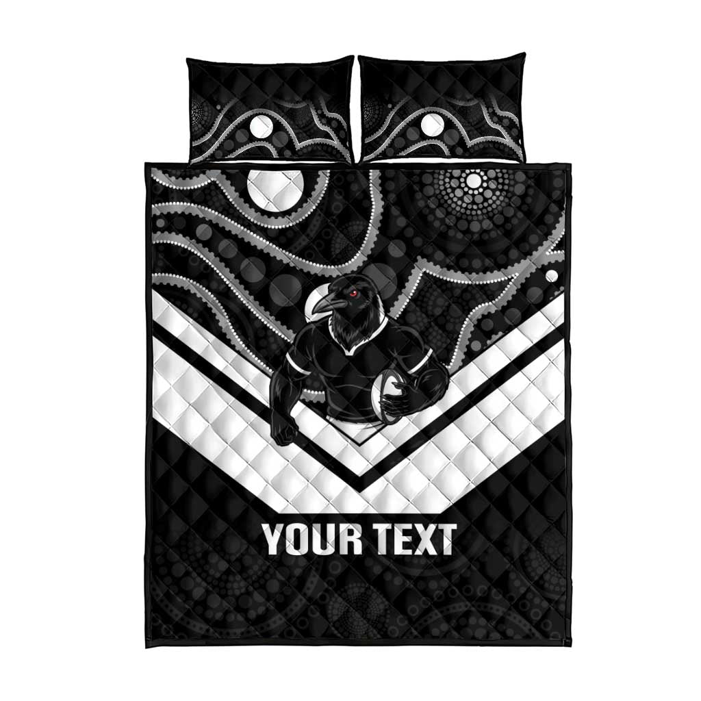 Souths Rugby Custom Quilt Bed Set Go Magpies Mascot Aboriginal Art - Aussie Hoodie