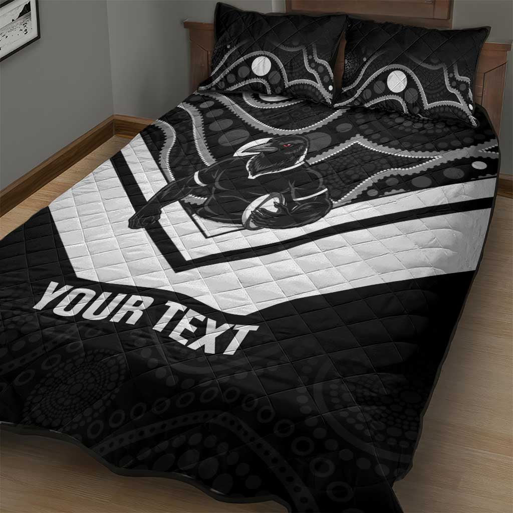 Souths Rugby Custom Quilt Bed Set Go Magpies Mascot Aboriginal Art - Aussie Hoodie