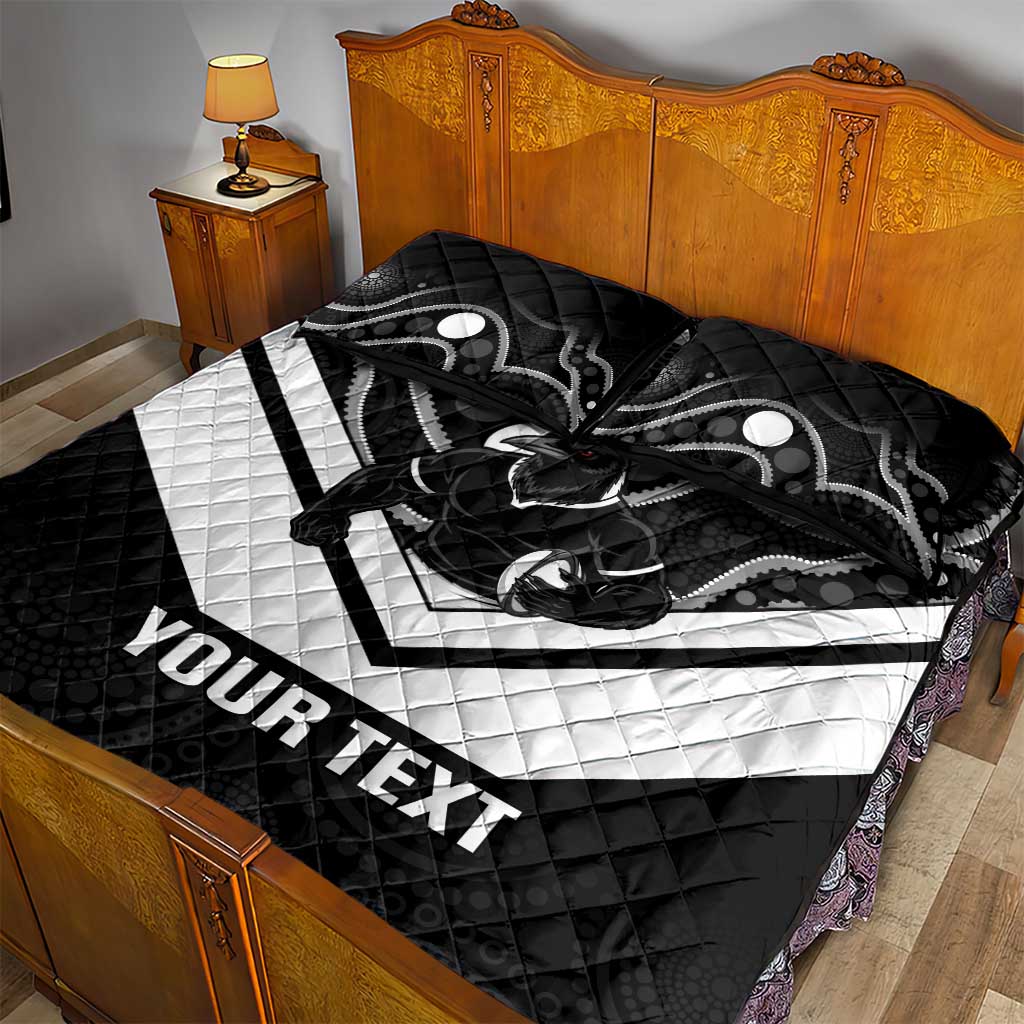 Souths Rugby Custom Quilt Bed Set Go Magpies Mascot Aboriginal Art - Aussie Hoodie