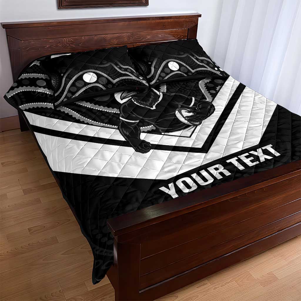 Souths Rugby Custom Quilt Bed Set Go Magpies Mascot Aboriginal Art - Aussie Hoodie