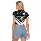 Souths Rugby Custom Raglan Cropped T Shirt Go Magpies Mascot Aboriginal Art - Aussie Hoodie