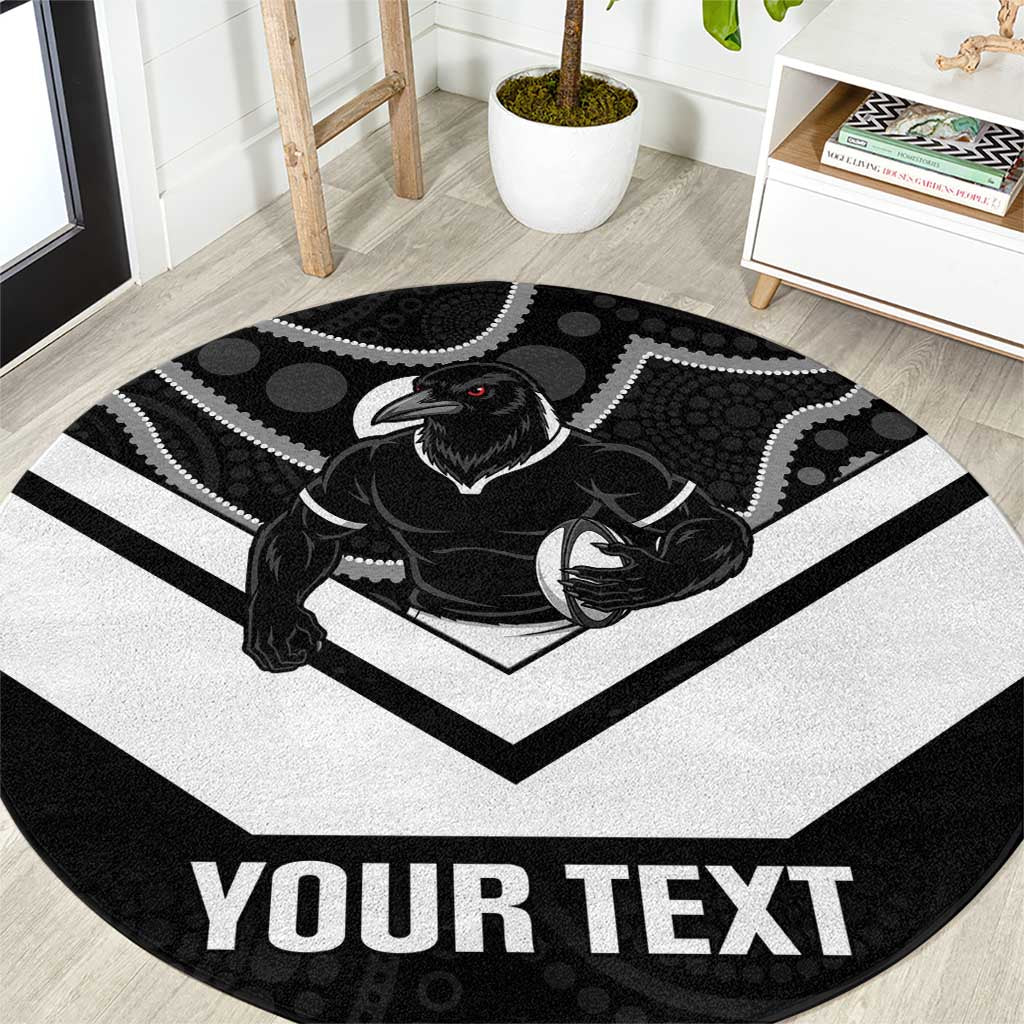 Souths Rugby Custom Round Carpet Go Magpies Mascot Aboriginal Art - Aussie Hoodie