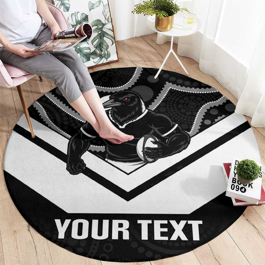 Souths Rugby Custom Round Carpet Go Magpies Mascot Aboriginal Art - Aussie Hoodie