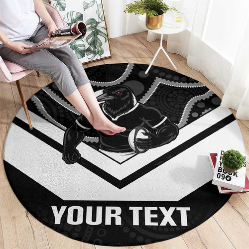 Souths Rugby Custom Round Carpet Go Magpies Mascot Aboriginal Art - Aussie Hoodie