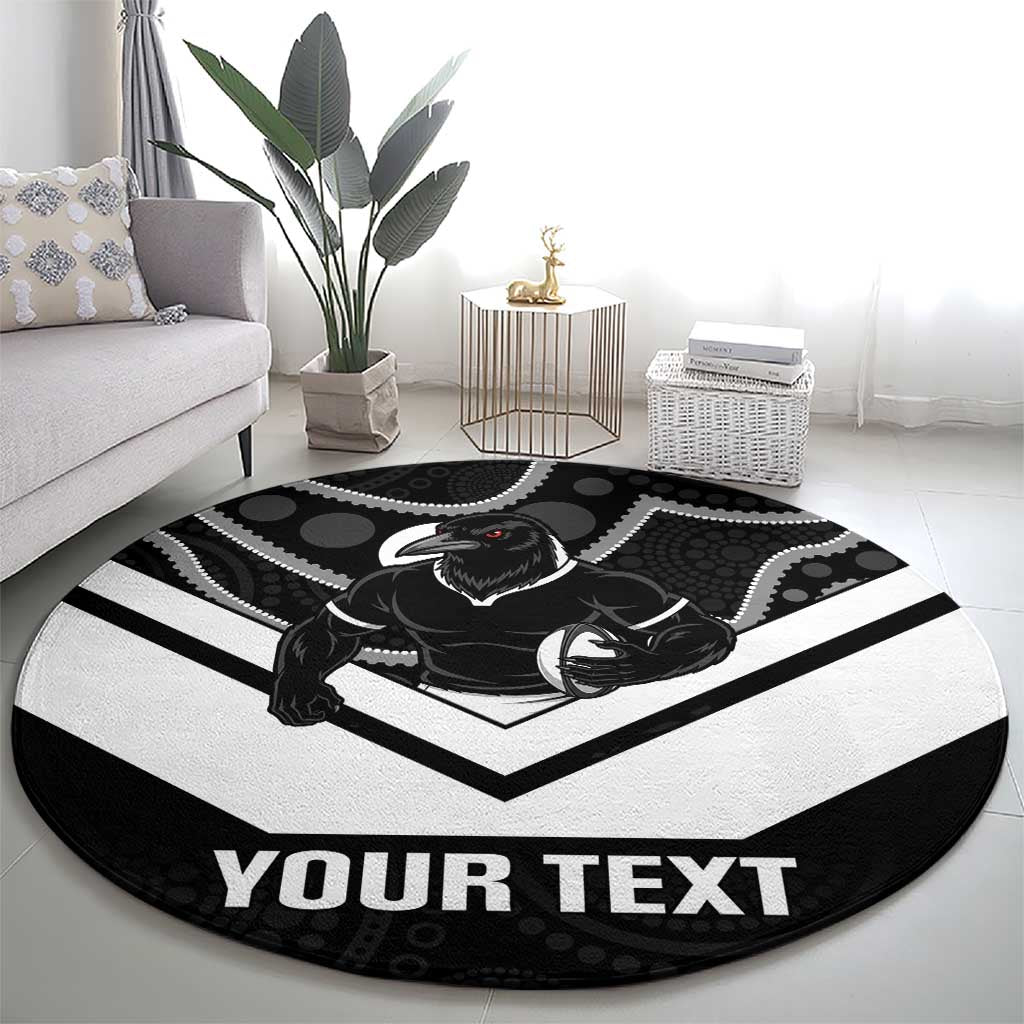 Souths Rugby Custom Round Carpet Go Magpies Mascot Aboriginal Art - Aussie Hoodie