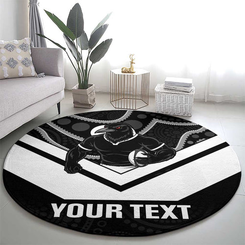 Souths Rugby Custom Round Carpet Go Magpies Mascot Aboriginal Art - Aussie Hoodie