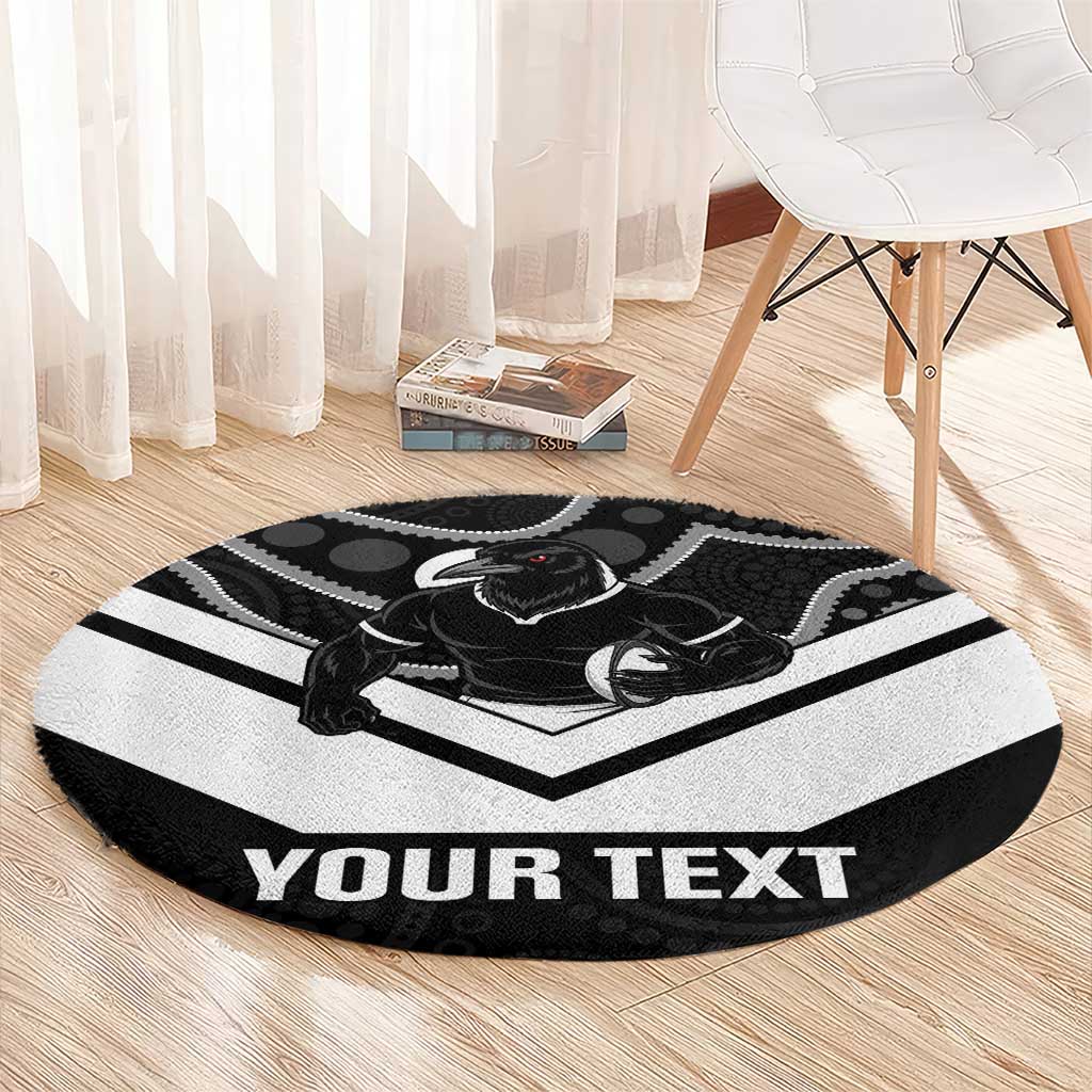 Souths Rugby Custom Round Carpet Go Magpies Mascot Aboriginal Art - Aussie Hoodie
