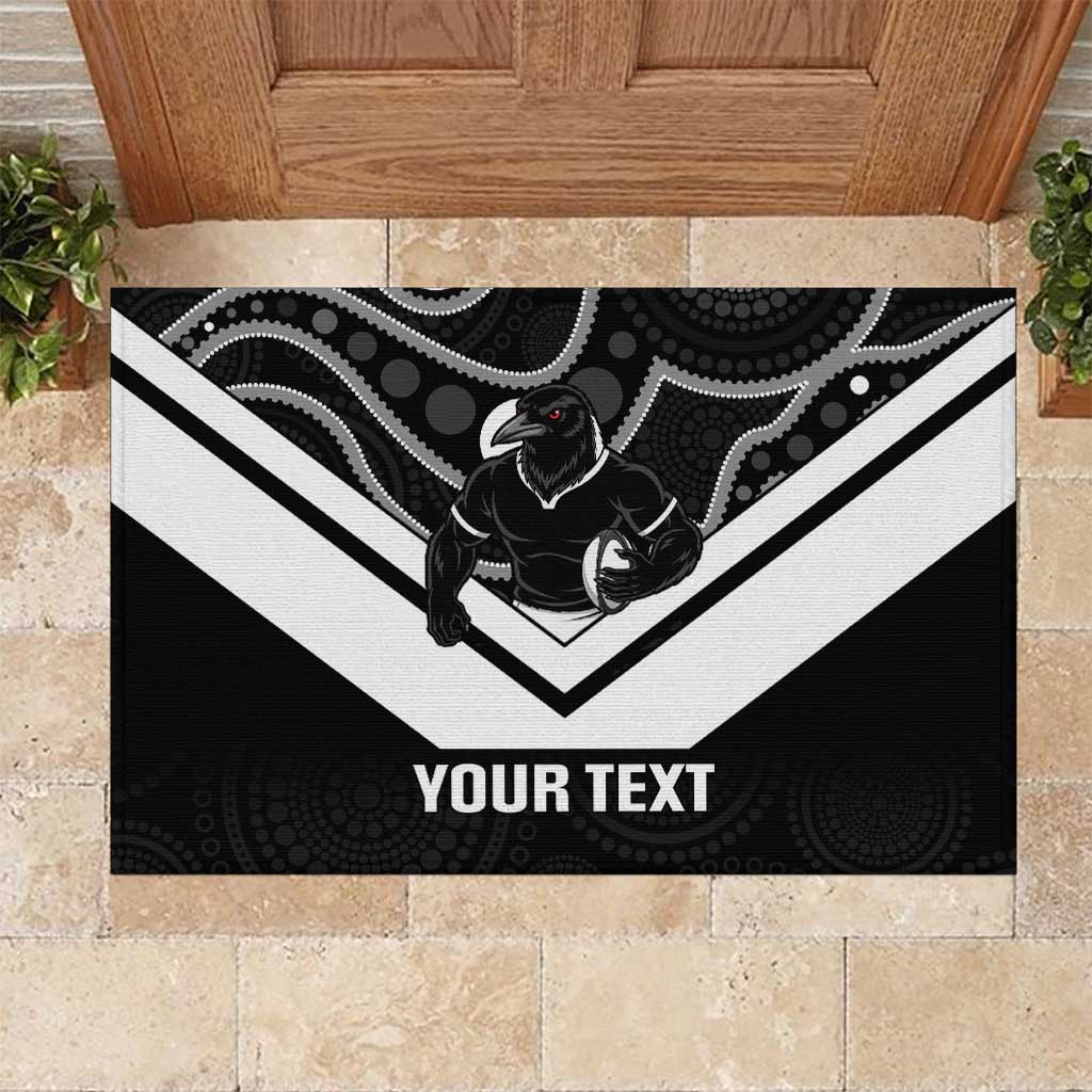 Souths Rugby Custom Rubber Doormat Go Magpies Mascot Aboriginal Art - Aussie Hoodie