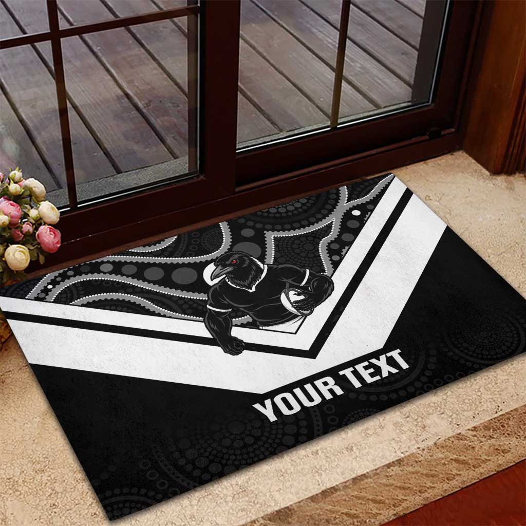 Souths Rugby Custom Rubber Doormat Go Magpies Mascot Aboriginal Art - Aussie Hoodie