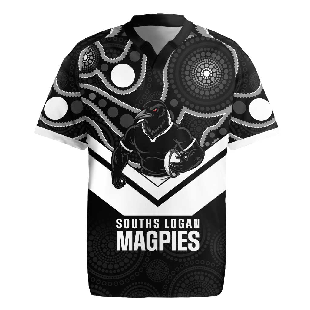 Souths Rugby Custom Rugby Jersey Go Magpies Mascot Aboriginal Art - Aussie Hoodie