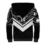 Souths Rugby Custom Sherpa Hoodie Go Magpies Mascot Aboriginal Art - Aussie Hoodie