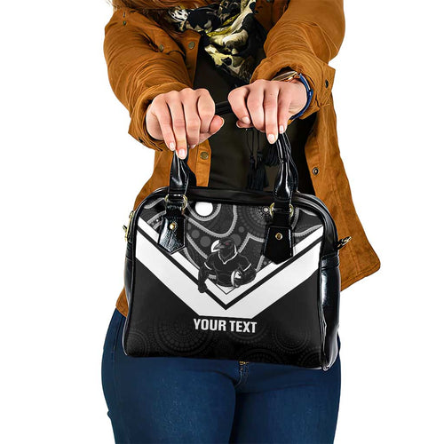 Souths Rugby Custom Shoulder Handbag Go Magpies Mascot Aboriginal Art - Aussie Hoodie