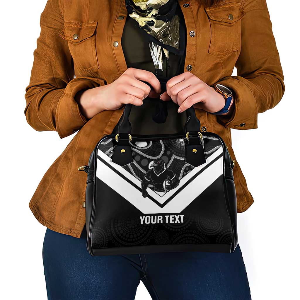 Souths Rugby Custom Shoulder Handbag Go Magpies Mascot Aboriginal Art - Aussie Hoodie