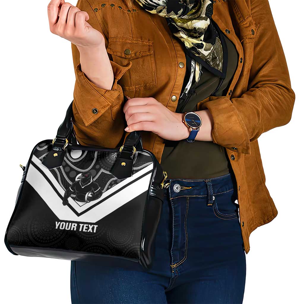 Souths Rugby Custom Shoulder Handbag Go Magpies Mascot Aboriginal Art - Aussie Hoodie