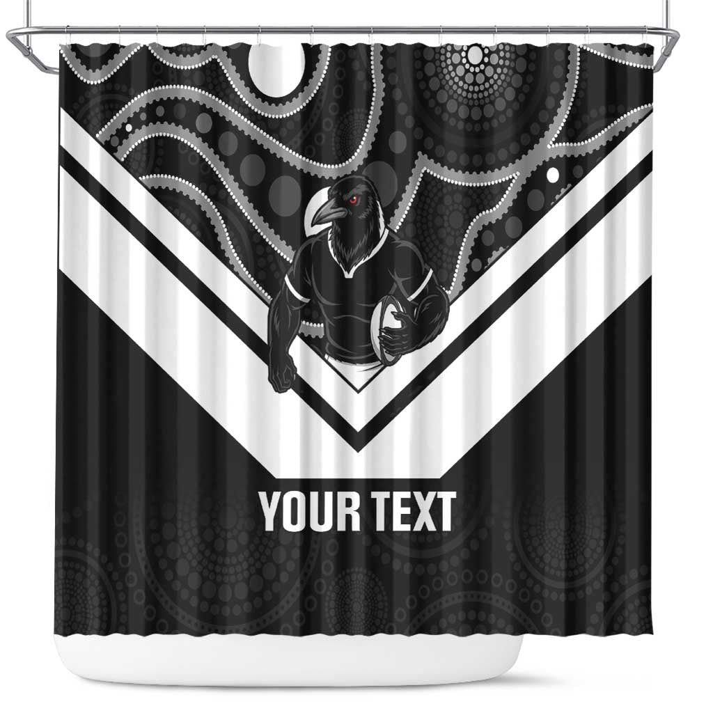 Souths Rugby Custom Shower Curtain Go Magpies Mascot Aboriginal Art - Aussie Hoodie