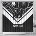 Souths Rugby Custom Shower Curtain Go Magpies Mascot Aboriginal Art - Aussie Hoodie