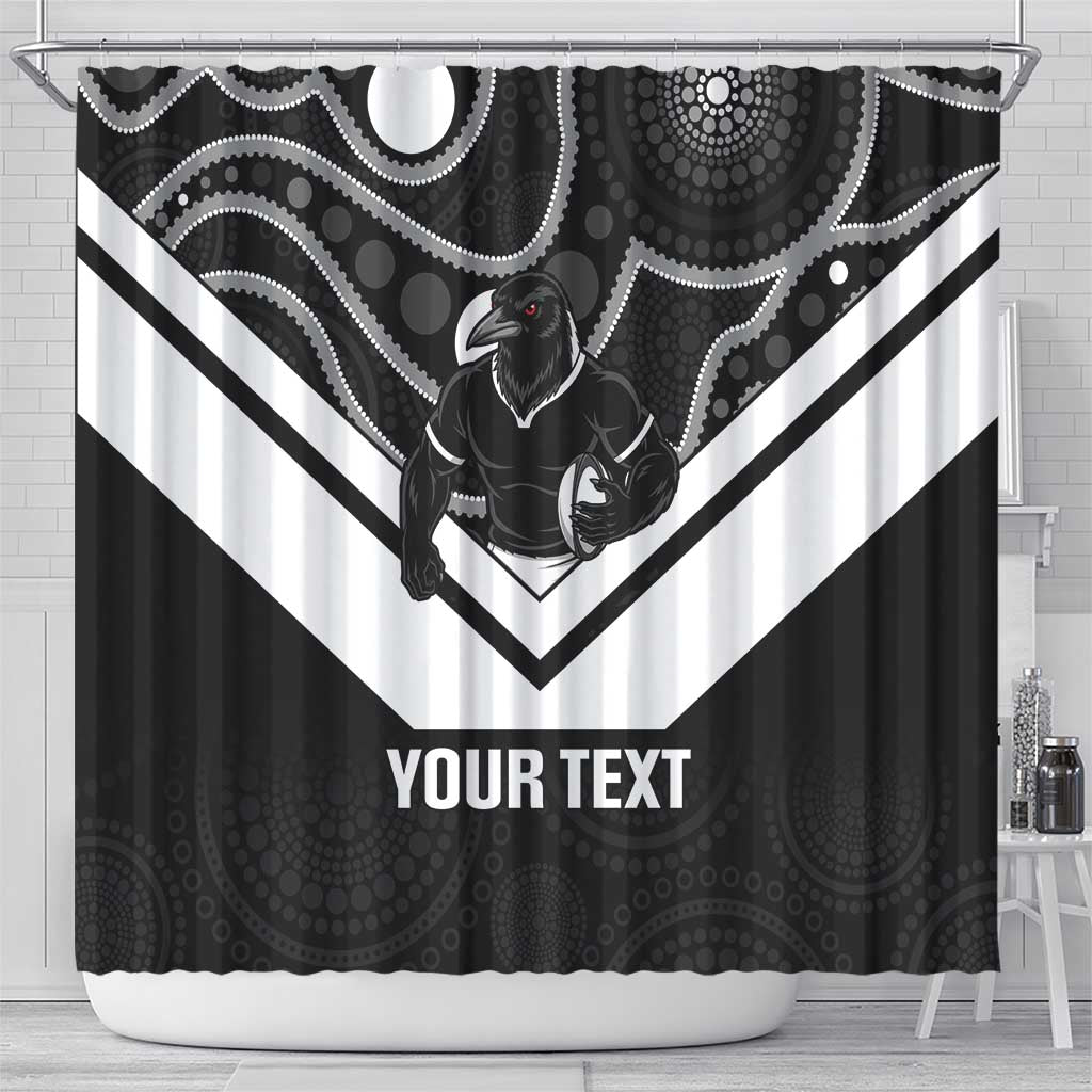 Souths Rugby Custom Shower Curtain Go Magpies Mascot Aboriginal Art - Aussie Hoodie