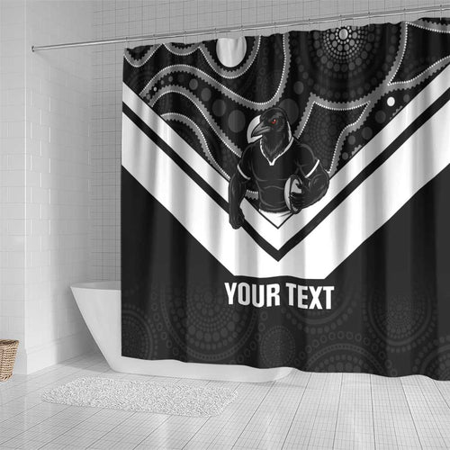 Souths Rugby Custom Shower Curtain Go Magpies Mascot Aboriginal Art - Aussie Hoodie