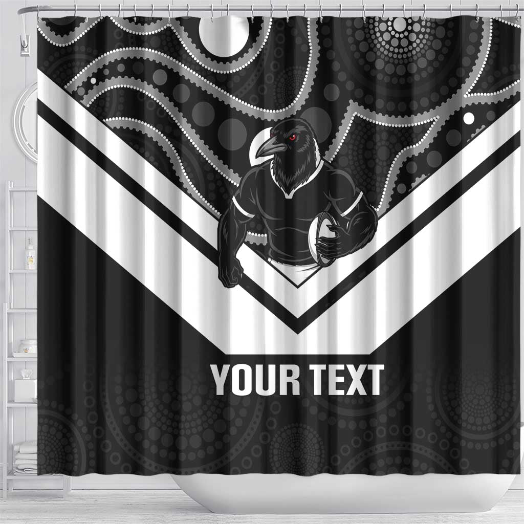 Souths Rugby Custom Shower Curtain Go Magpies Mascot Aboriginal Art - Aussie Hoodie