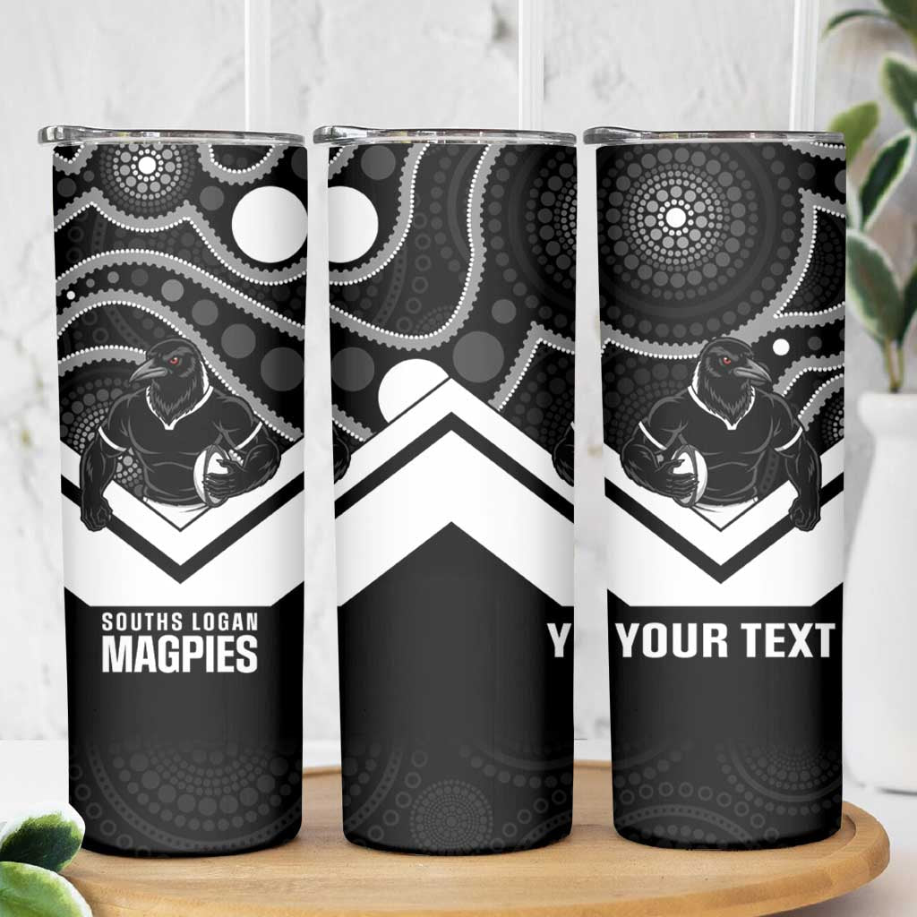 Souths Rugby Custom Skinny Tumbler Go Magpies Mascot Aboriginal Art - Aussie Hoodie