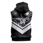 Souths Rugby Custom Sleeveless Hoodie Go Magpies Mascot Aboriginal Art - Aussie Hoodie